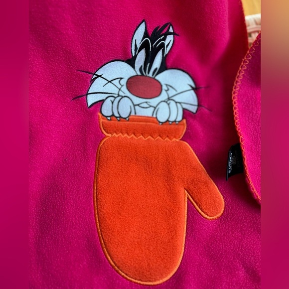 Vintage Warner Bros Looney Tunes Tweety & Sylvester Fleece Scarf – Studio Store - Picture 3 of 8